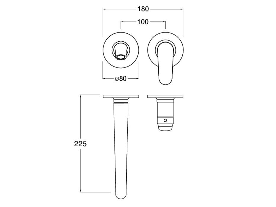 Настенный смеситель для раковины без слива CRISTINA Rubinetterie бочка ARCH-00076141 - Вид №1