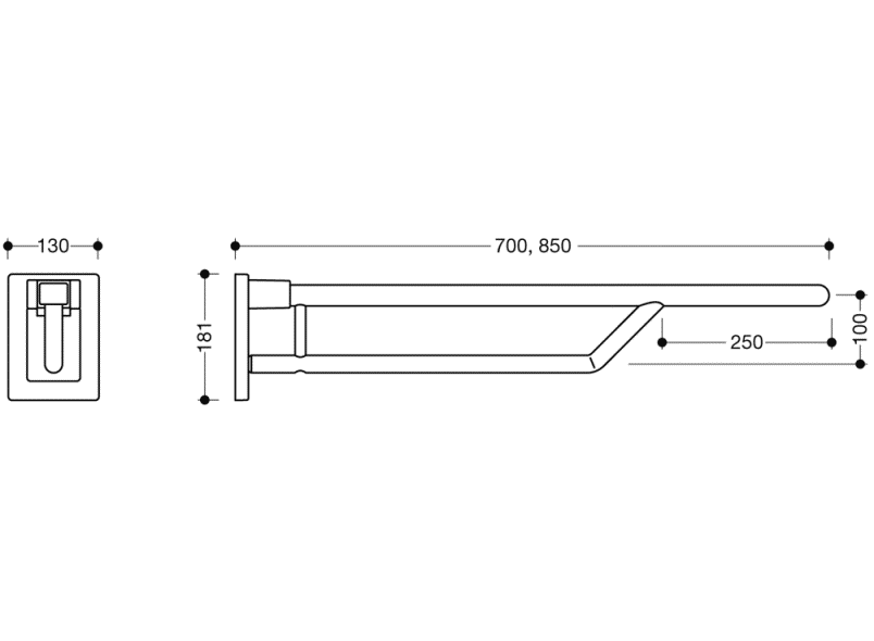 950.50.62140 Мобильный складной опорный рельс Duo HEWI Stützen  - Вид №6