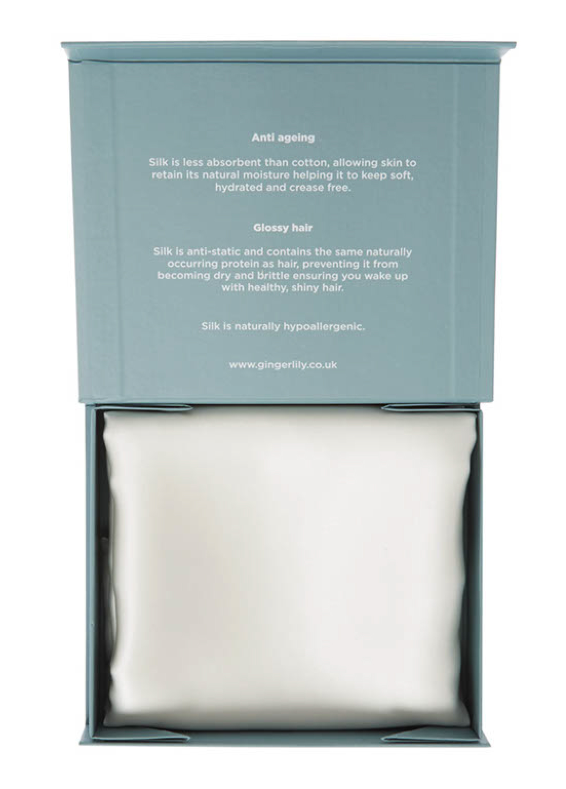 BB_GR коробка подарочная BEAUTY BOX , 13x15.5x4 см, наволочка 50/75 silver grey, серебристо-серый, шелк GINGERLILY Santreyd 