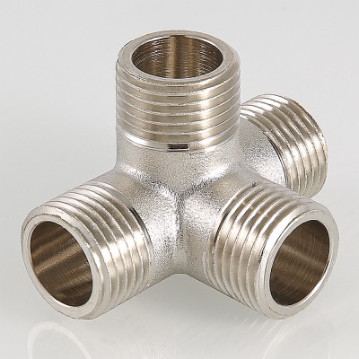 VTr.661.N.0004 Фитинг резьбовой – крестовина двухплоскостная Valtec ½  - Вид №16