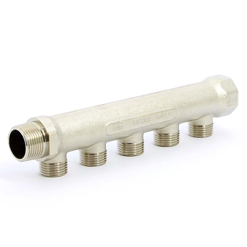 Коллектор НВ 3/4" никелированный TIEMME 5 выходов 1/2"Н 36мм 1910027 - Вид №2