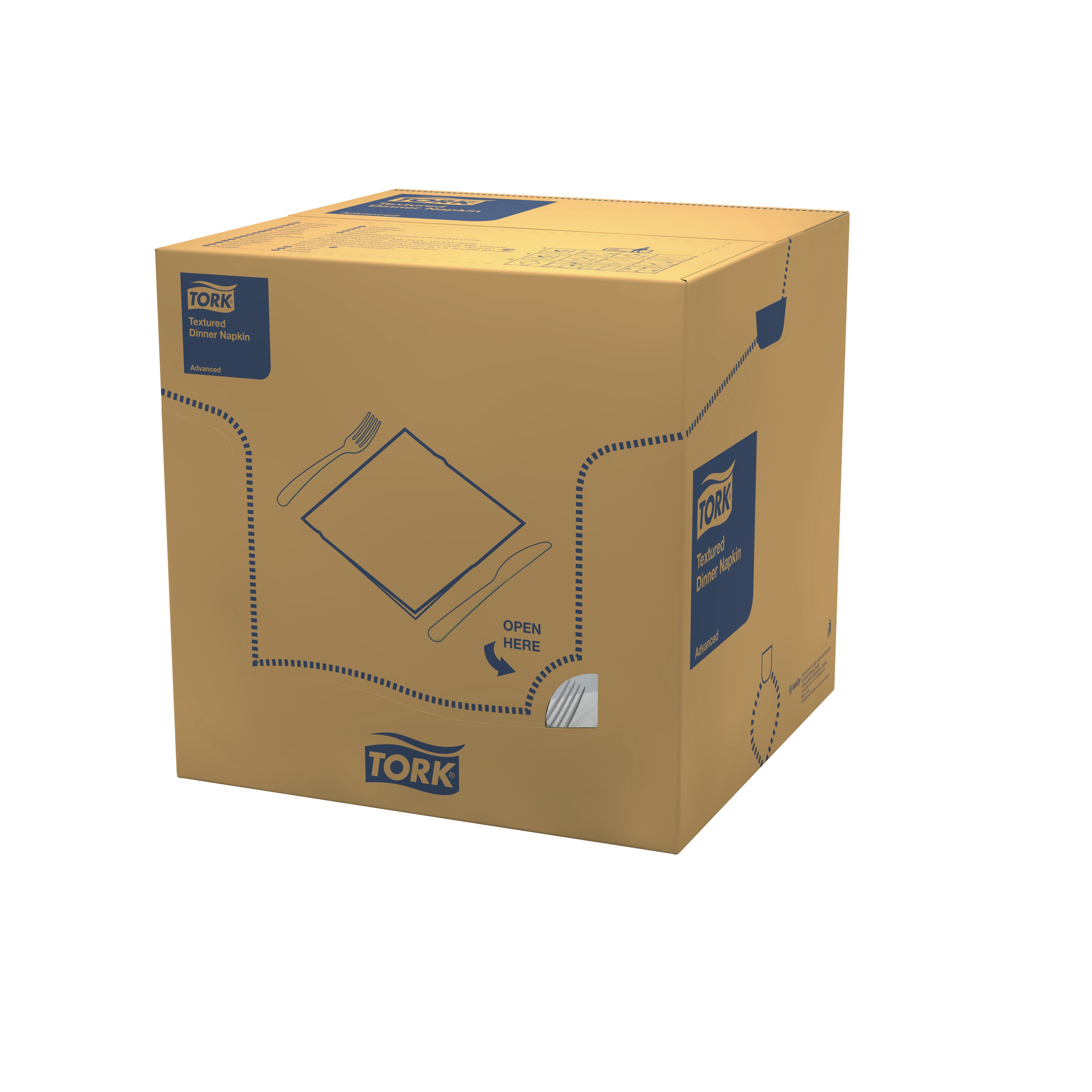 50941400 Текстурированная белая обеденная салфетка, сложенная в 1/4 раза Tork  - Вид №3