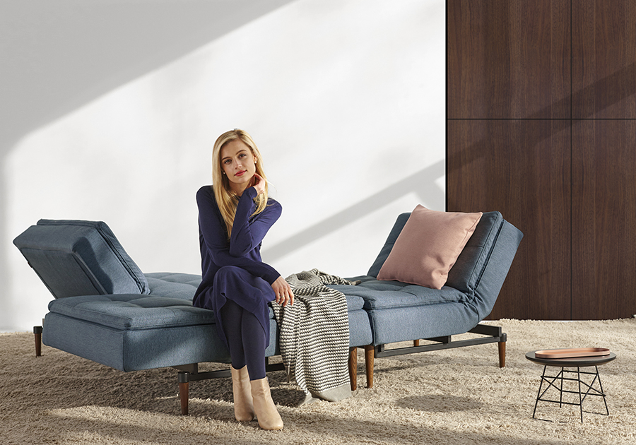 Кресло Dublexo c ножками Styletto из темного дерева и черной рамой, индиго Innovation Living DUBLEXOCH558 - Вид №2