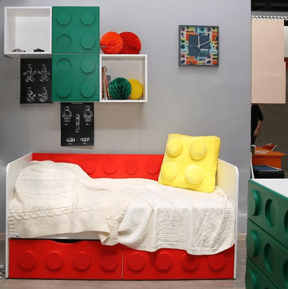 Подростковый диван-кровать с 2 ящиками "Леголенд" МАНДАРИН ЛЕГОЛЕНД 178711 Красный Santreyd  - Вид №6