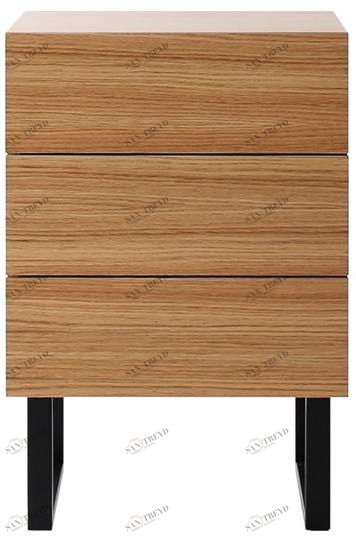 Heavens Прикроватная тумбочка из лакированного дуба квадратная с ящиками Leila sun-id-1483409