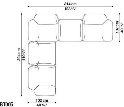 B&B Italia Outdoor Модульный угловой диван из ткани Butterfly sun-id-1421119 - Вид №10