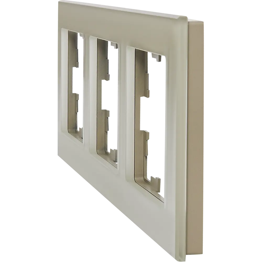 Рамка для розеток и выключателей IEK Brite 3 поста цвет дымчатый STLM-2114677 - Вид №1