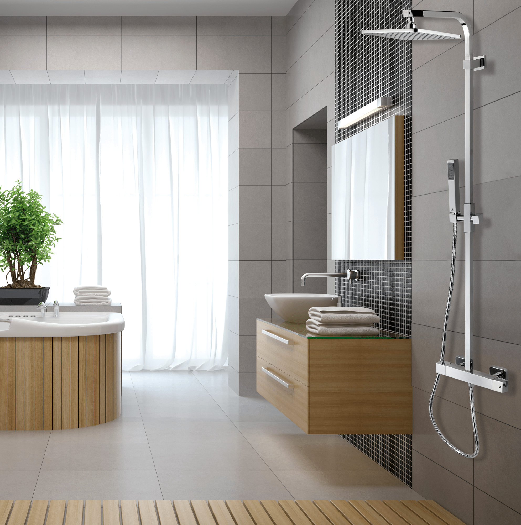 L30002 Душевая колонна COSMO 280 x 280 mm - Termostatico BOSSINI  - Вид №1