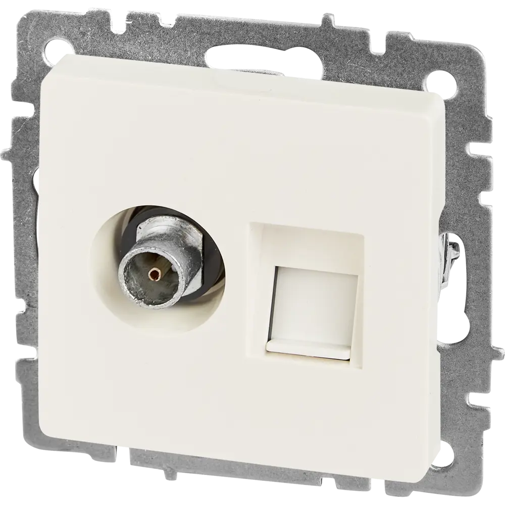 Встраиваемая TV-розетка IEK Brite с двойным портом 87761545 STLM-1119430 - Вид №1