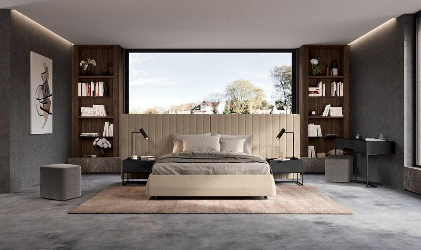 Febal Casa Кровать из мягкой ткани с высоким изголовьем sun-id-1378352 - Вид №2