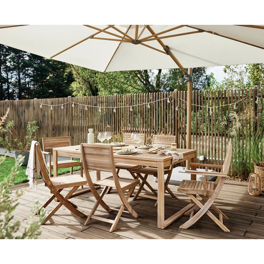 Стол садовый раздвижной Naterial Solaris 180-240x90x75 см акация светло-коричневый Товар без серии STLM-2062329 - Вид №24