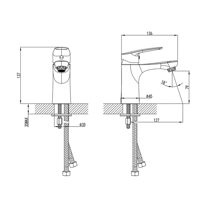 HORSB00M01 Смеситель для умывальника Milardo Horizont  - Вид №2