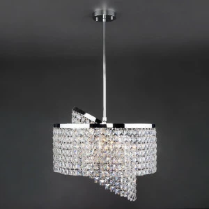 Подвесная люстра Eurosvet Leoni 10090/5 хром/прозрачный хрусталь Strotskis EUROSVET ДИЗАЙНЕРСКИЕ, LEONI 182166 Хром