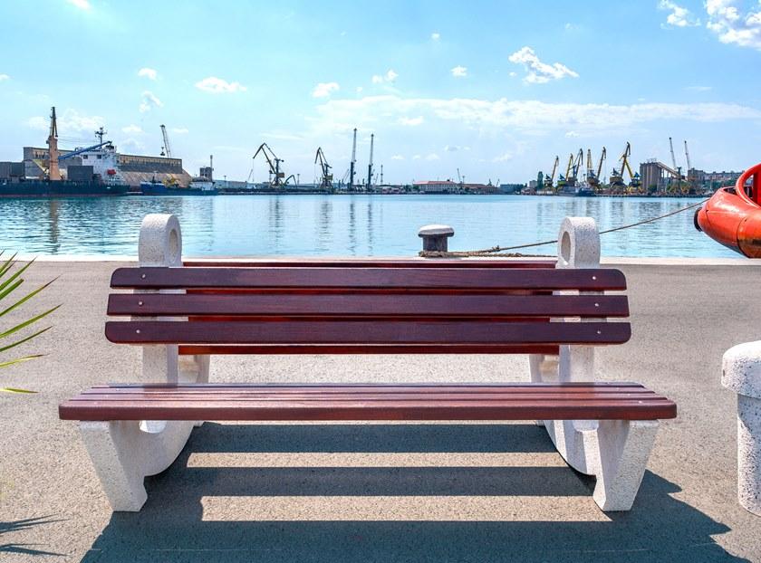 ENCHO ENCHEV - ETE Скамейка из бетона и дерева со спинкой  9  - Вид №3