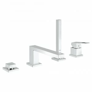 Смеситель для ванны GROHE Eurocube с душевым гарнитуром, монтаж на борт ванны, хром (19897001)
