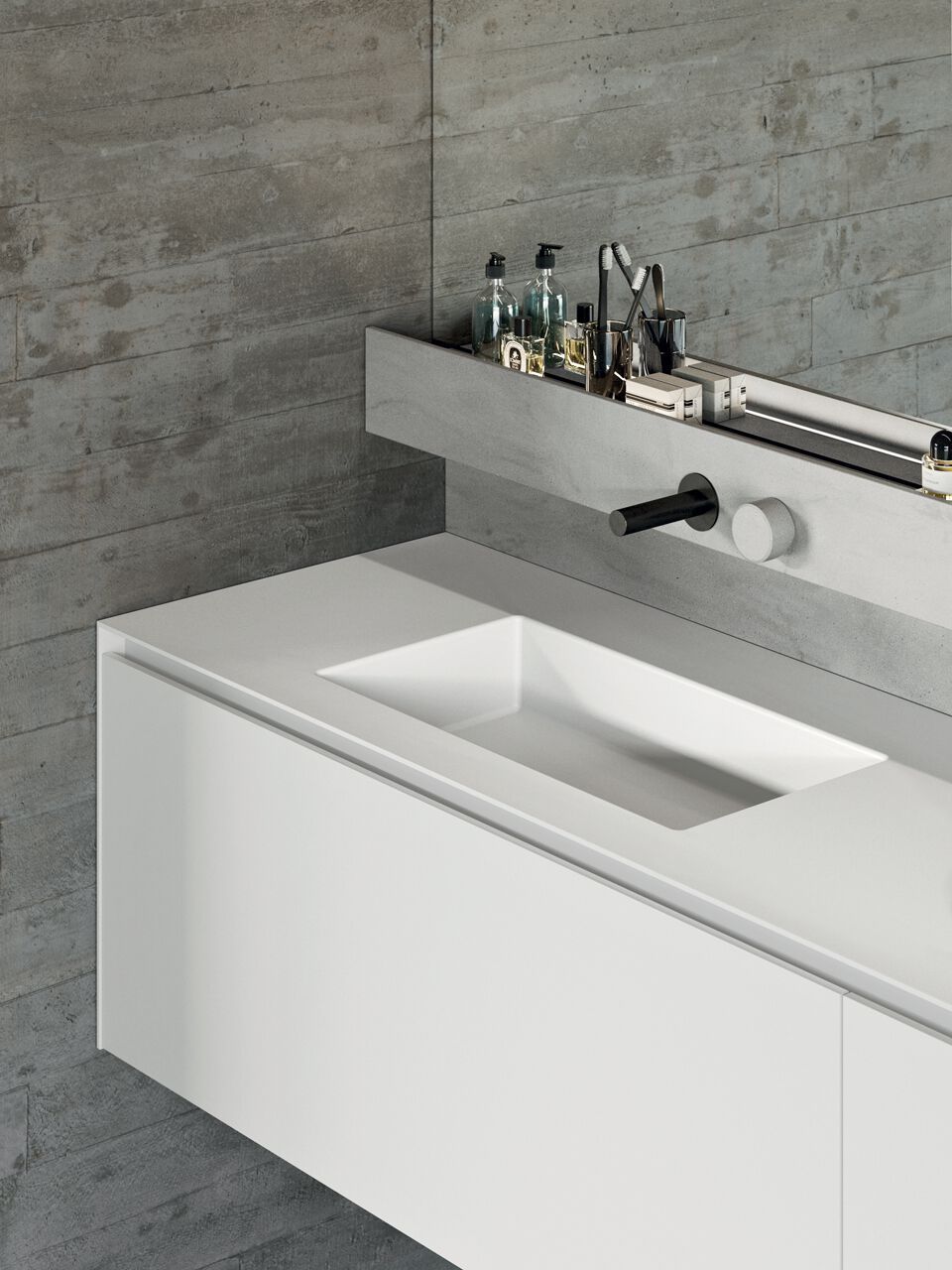 Шкаф для раковины Corian® со встроенной раковиной Rexa уникальный ARCH-00055273 - Вид №1