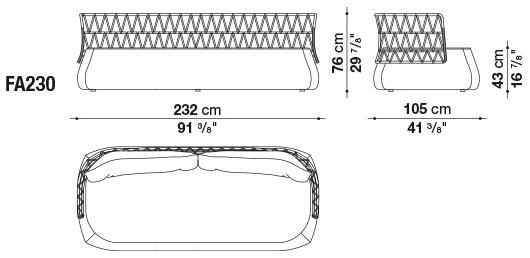 B&B Italia Outdoor Садовый диван из ткани и полиэтиленовых волокон Fat-sofa outdoor sun-id-1493174 - Вид №3