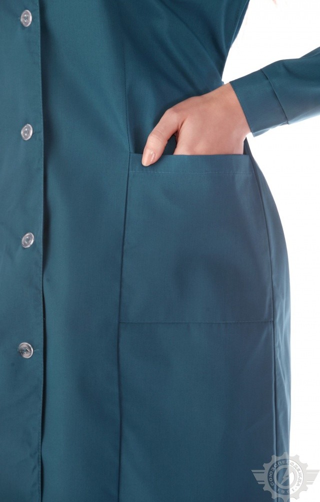 63267 Халат "Золушка" бирюза  Одежда для обслуживающего персонала  размер 54/158-164 Спецодежда  - Вид №4