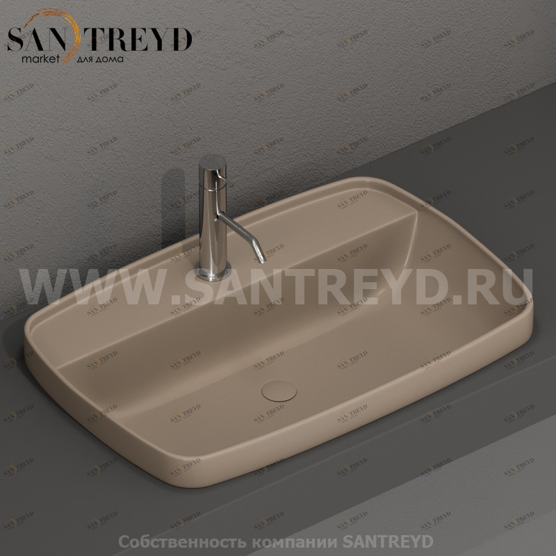 514281 Накладная раковина на столешницу  прямоугольная Kerasan Tribeca