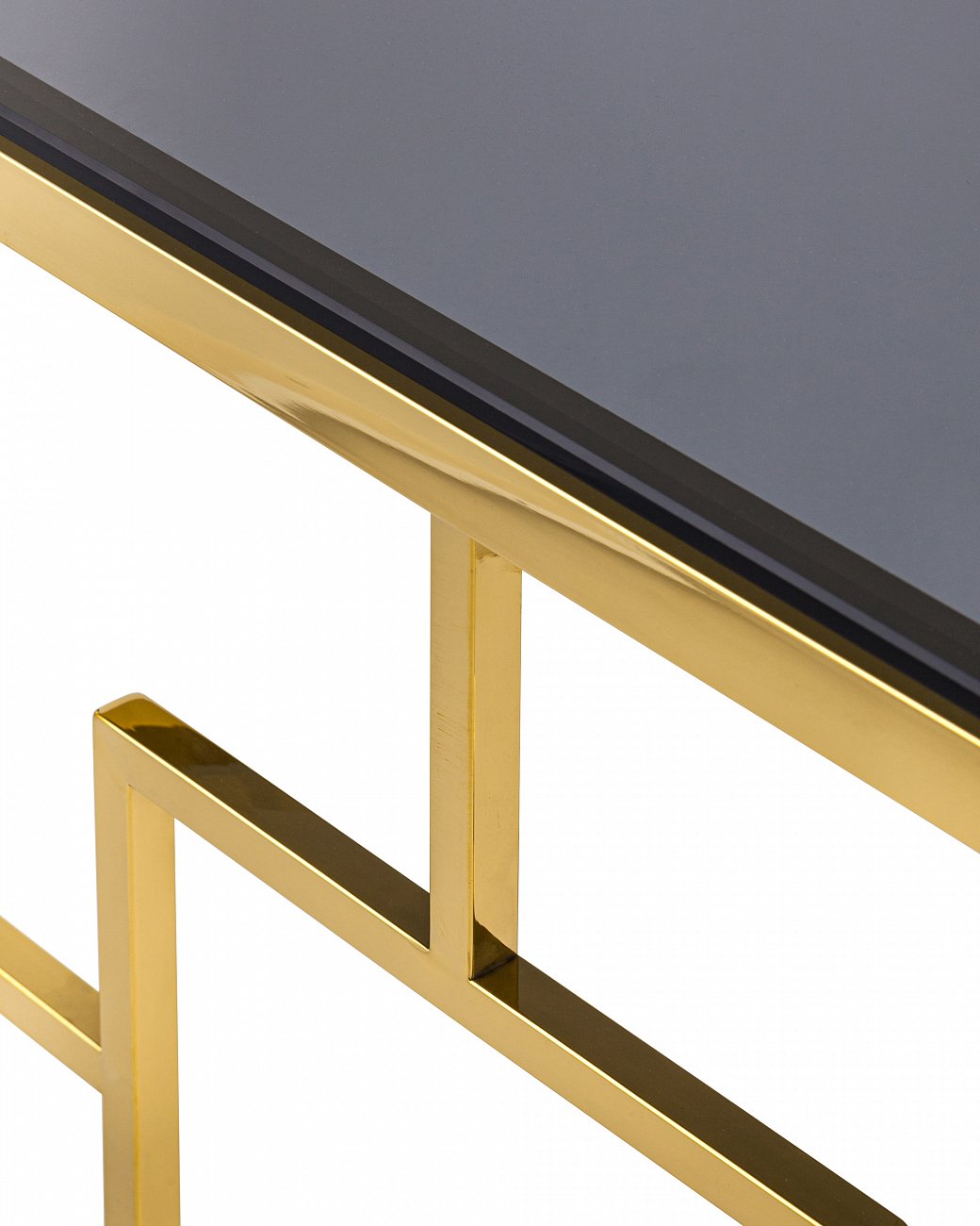 Журнальный столик стеклянный дымчатый с основанием золото 55х55 см "Бруклин" STOOL GROUP  00-3881911 Золото  - Вид №2