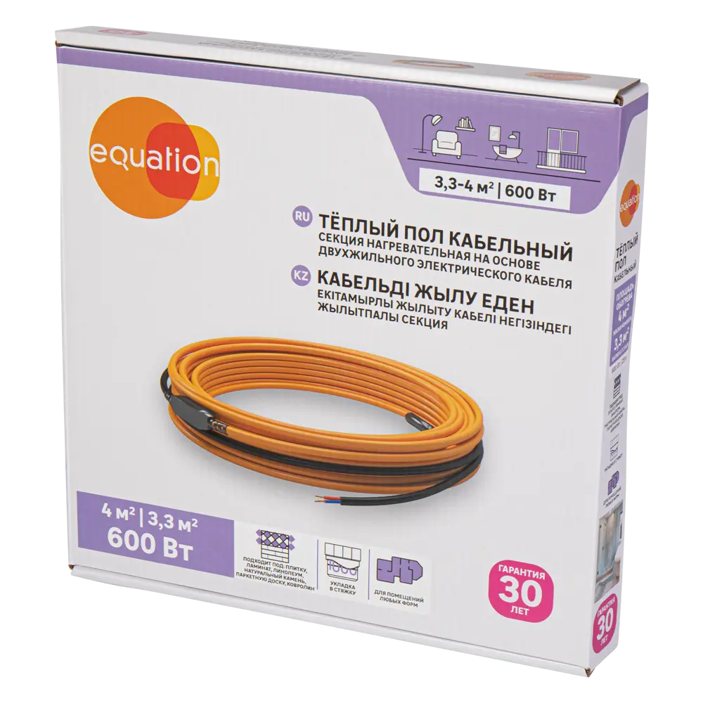Equation: Двухжильный нагревательный кабель для системы теплого пола 29 м 18877417 STLM-0013367 - Вид №2