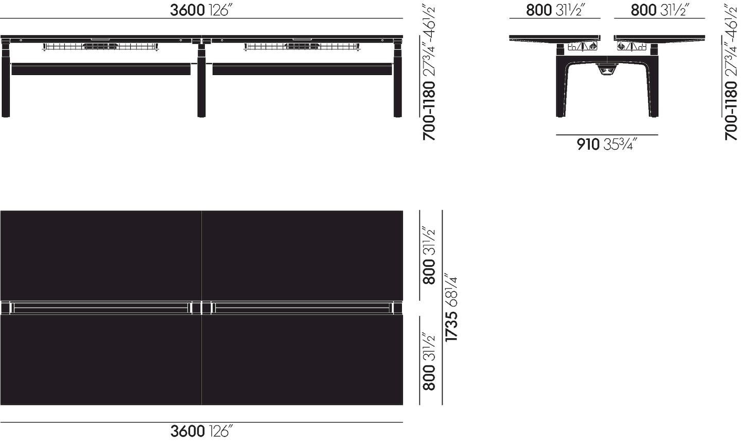 Множественный прямоугольный стол VITRA CDS ARCH-00096468 - Вид №110