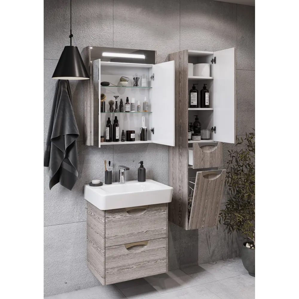 Шкаф-колонна Aquaton Сильва правый дуб фьорд STLM-2059141 - Вид №3