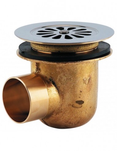 302300 000 00  Сифон для душевого поддона Д. 60 мм, круглая гирлянда, выход под приварной вертикальный, латунь Valentin Хром  - Вид №1