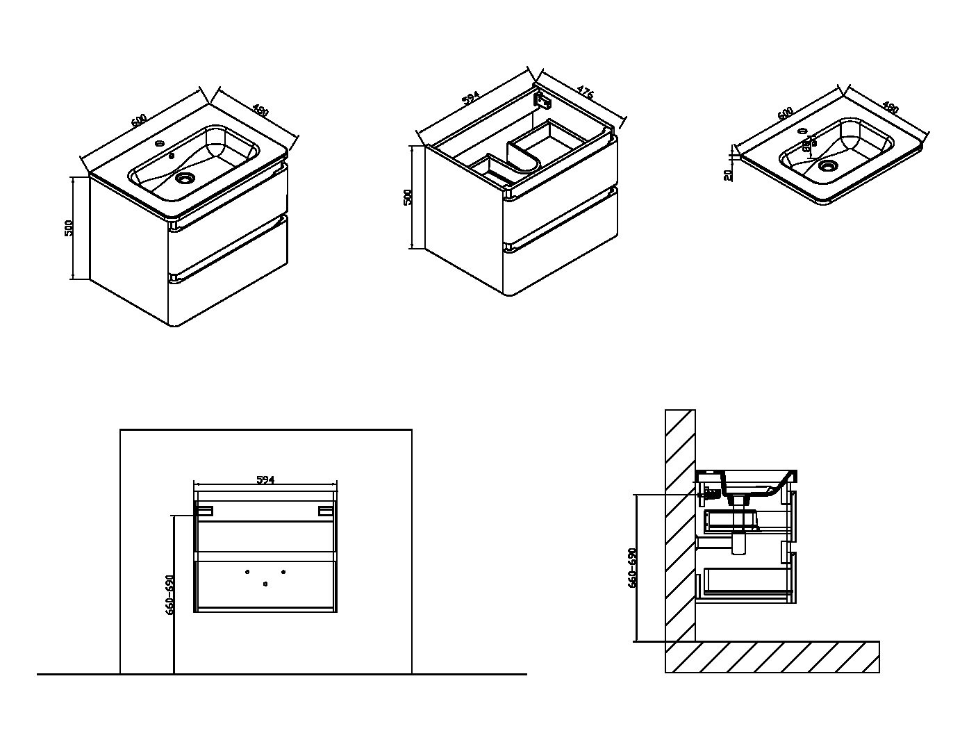 VMC-1A600LW База под раковину Vincea Alba Santreyd - Вид №4