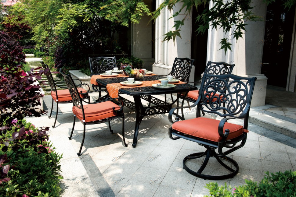 Обеденная группа на 6 персон металлическая "Барселона" BESTA FIESTA MELLIFLUOUS 044709 Красный;черный 