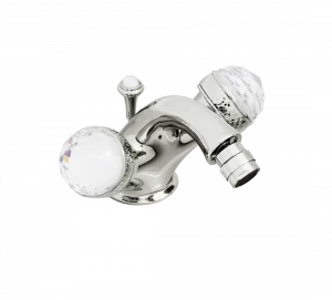 Gentry Home Смеситель для умывальника на три отверстия с выдвижным краном Crystal Никель GH101451