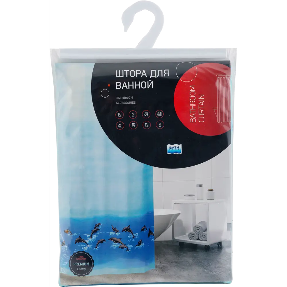 Штора для ванной комнаты «Bath Plus Dolphin Dance» 180x180 см цвет голубой 11837332 STLM-2084104 Без серии - Вид №6