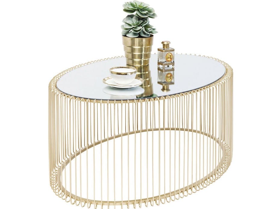 Овальный журнальный столик из зеркального стекла KARE Design ARCH-00056339