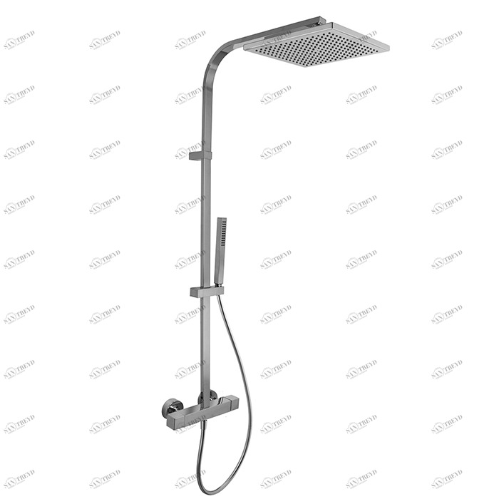 F4265/Q307 Смеситель для душа термостатический внешнего монтажа с душевой стойкой, верхним душем и душевым комплектом FIMA CARLO FRATTINI Wellness 