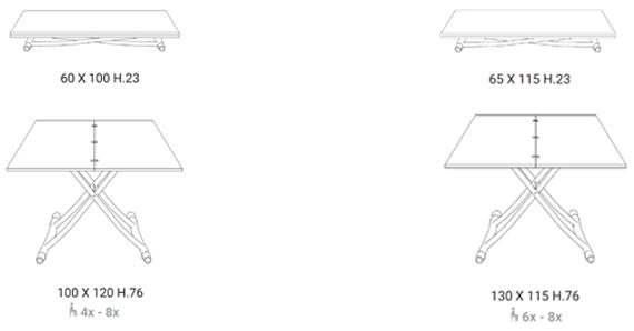 Ozzio Italia Регулируемый по высоте деревянный журнальный столик  T121  - Вид №9