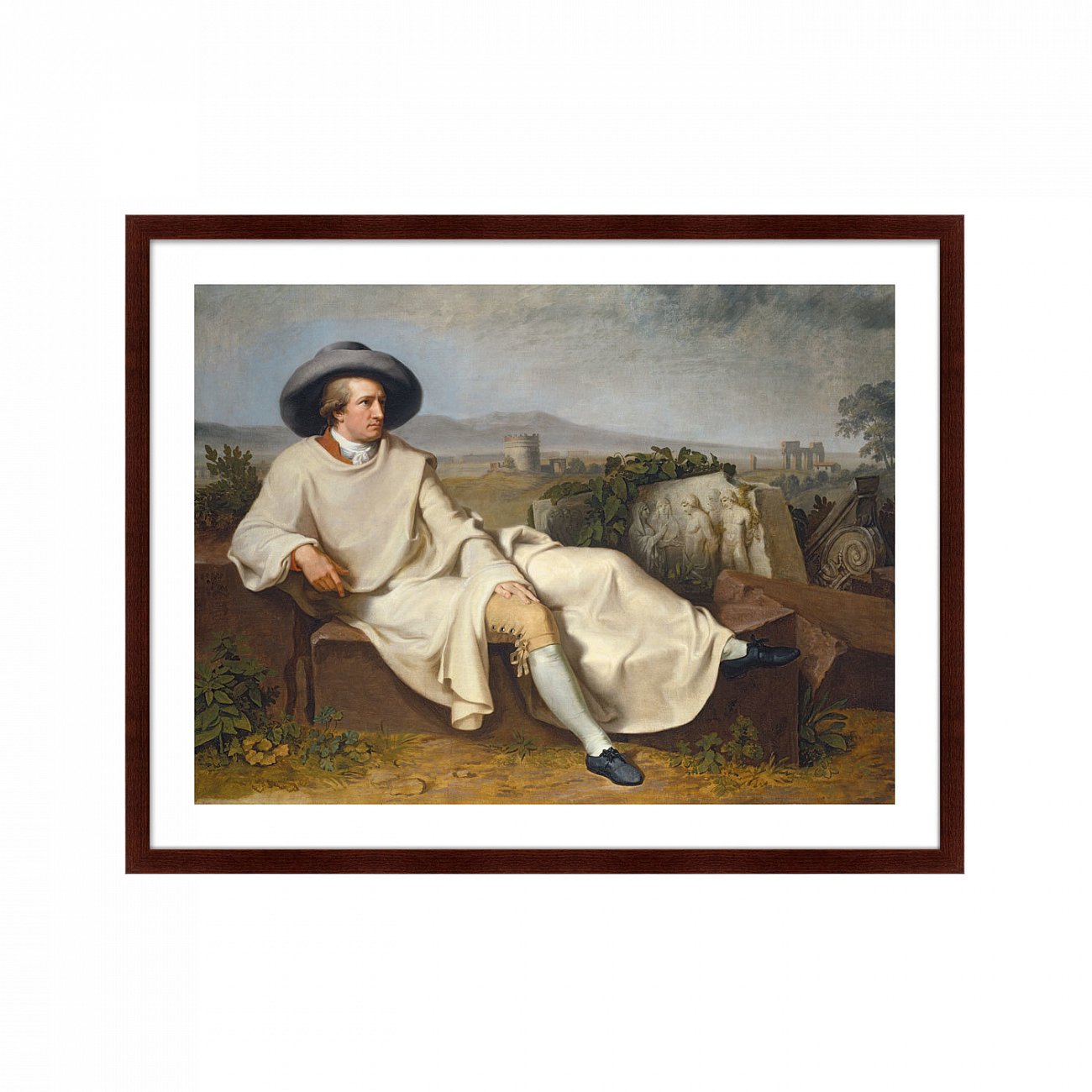Картина в раме 78,5х100 см Goethe in the Roman Campagna, 1787г. КАРТИНЫ В КВАРТИРУ  264173 Бежевый;коричневый;разноцветный  - Вид №1