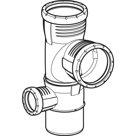 GEBERIT 393.570.14.1 Крестовина двухплоскостная комбинированная Geberit Silent-Pro 87,5°, левая  - Вид №1