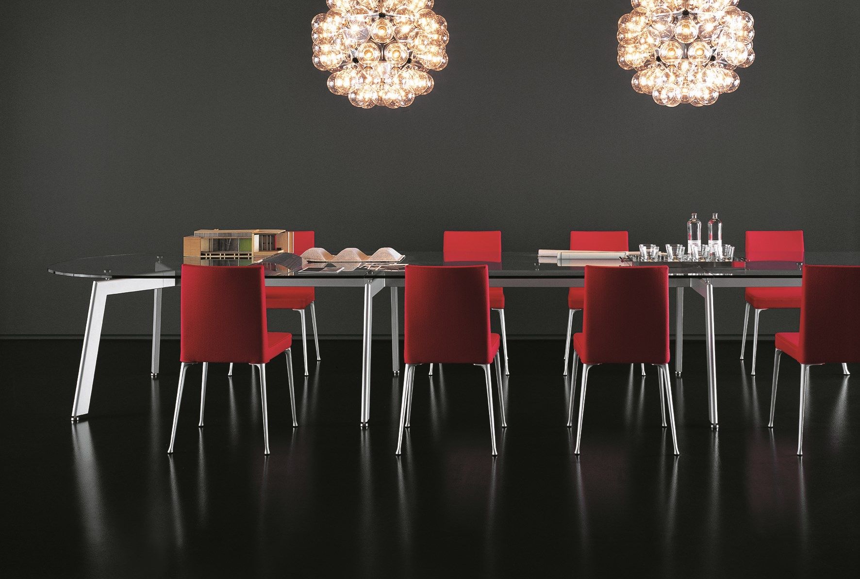 Овальный стол из стали и стекла Desalto LINK ARCH-00138568 - Вид №1