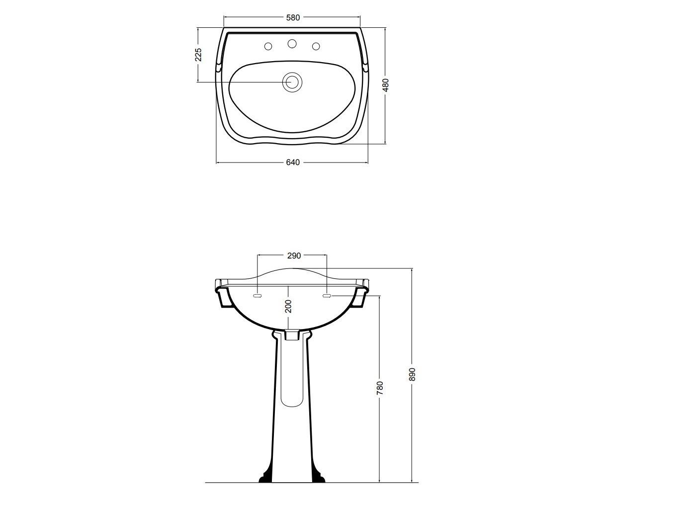 Керамическая раковина Axa округ ARCH-00091393 - Вид №6