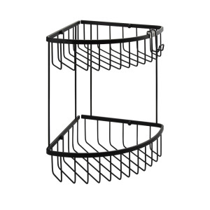 GFmark - Полочка угловая, овальная, двойная 22 см решетка под МЕДЬ, код: 77258