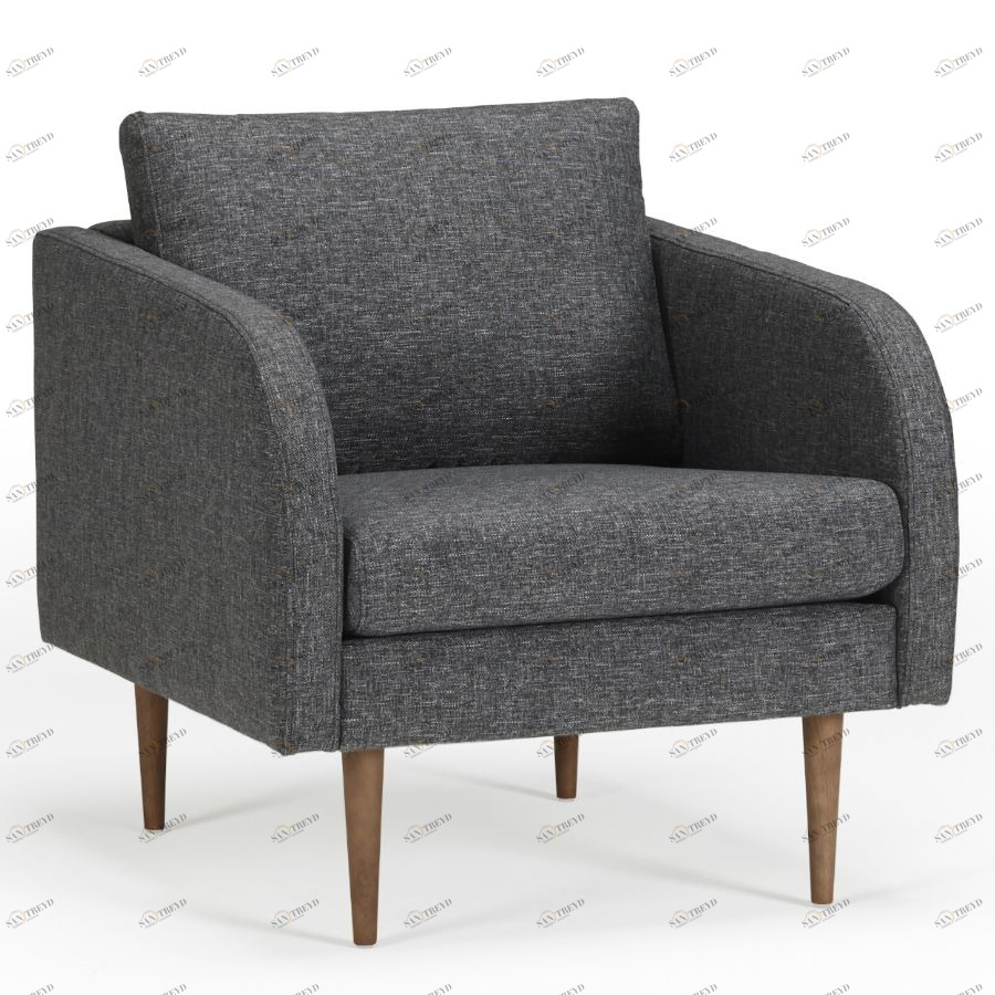 Кресло Hugo с ножками из дуба/грецкого ореха, темно-серое Kragelund 37001248248