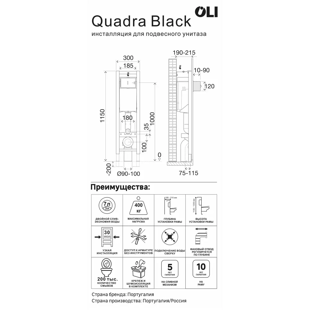 Комплект инсталляции Oli Quadra с безободковым унитазом AM.PM Flash 89445564 STLM-2020913 - Вид №3
