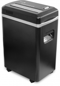 УМ22-5 Уничтожитель документов , din p-5 (5 ур-нь секр.), фрагмент 2х8мм, 9-10 лист (70г/м2), cd/пл.карты/скрепки/скобы, 22 литра Гелеос