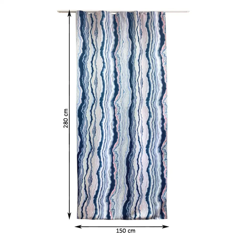 Штора на ленте димаут Мрамор 150x280 см цвет синий 89400020 STLM-2165067 Santreyd  - Вид №1