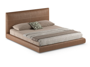 Двуспальная кровать с мягким изголовьем