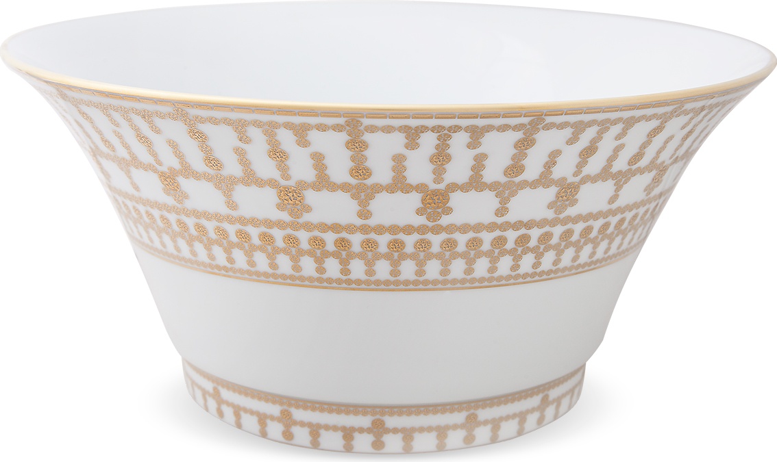 10586078 Haviland Салатник большой 26см "Тиара" (белый, золотой декор) Фарфор 