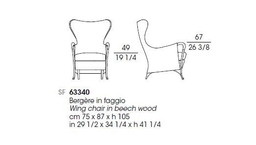 Тканевое кресло с подлокотниками Giorgetti проекты ARCH-00091136 - Вид №2