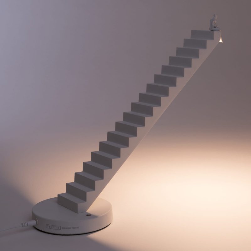 Настольная лампа белая с диммером 37х42 см Verso antracite 01490 WHI SELETTI НЕОБЫЧНЫЕ 00-3882464 Бежевый;белый  - Вид №5