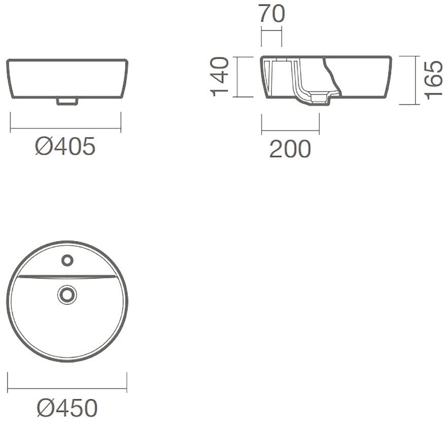 Раковина - чаша круглая Sanitana URBAN 45 S10016917600000 ( UBLV1E )  - Вид №1