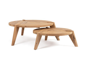 Набор из двух столов для сада из тикового дерева